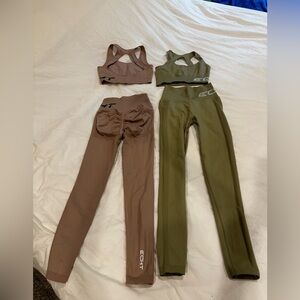 ECHT workout wear 2 sets size XS beige and sage green